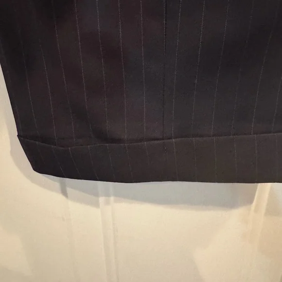 Jos A Bank Navy Blue Pin Stripe Three Button Suit